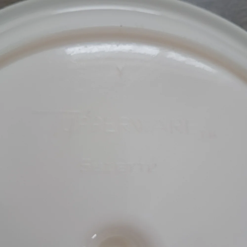Vintage Tupperware White Suzette Divided Relish Serving Tray With Tan Lid